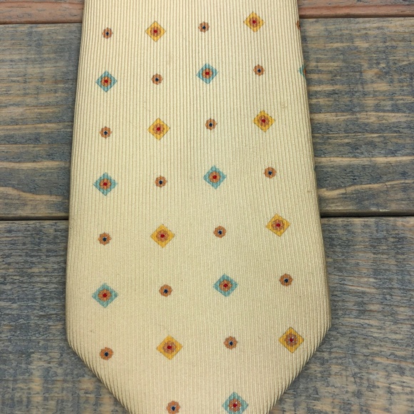 BRIONI Italy Men's yellow lavender & orange tie